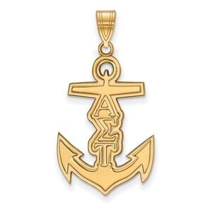 14K Plated Silver Alpha Sigma Tau Medium Pendant